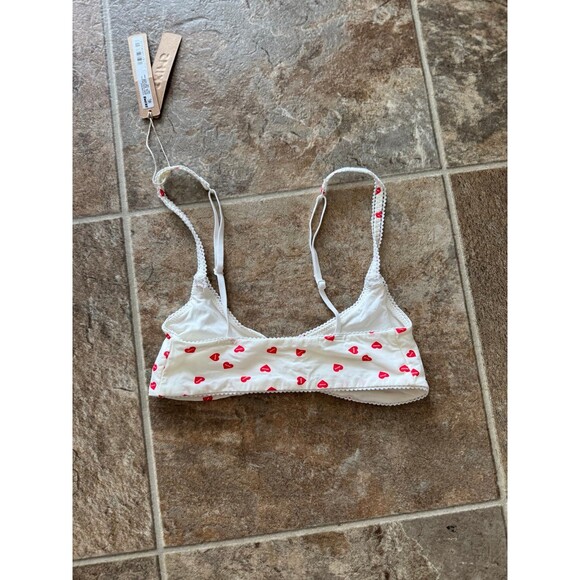 Skims Fits Everybody Picot Skimpy Scoop Bralette Ruby Heart Print Size XXS - Picture 7 of 10